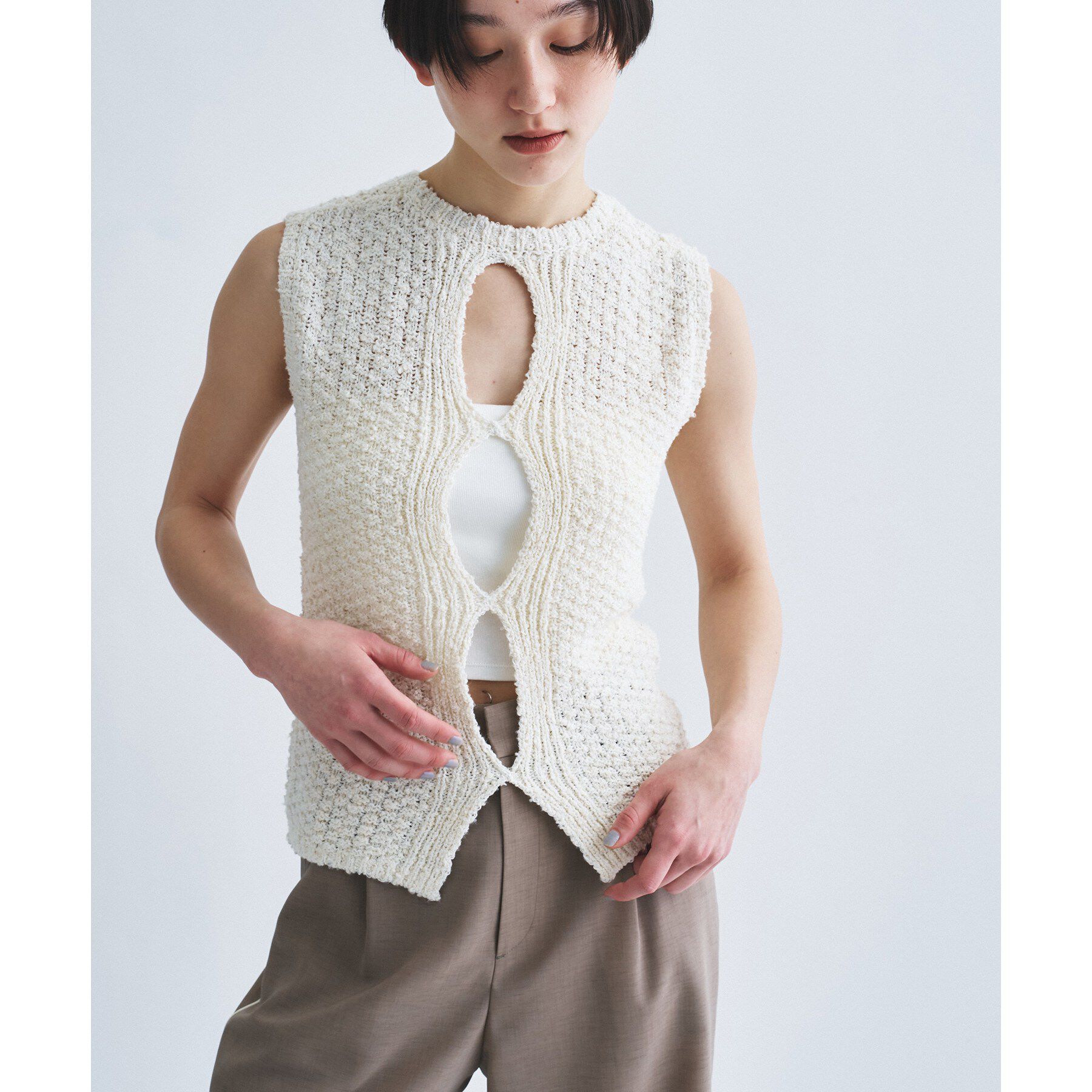 CODE A「cloudy open back tank」|ニット・セーター|