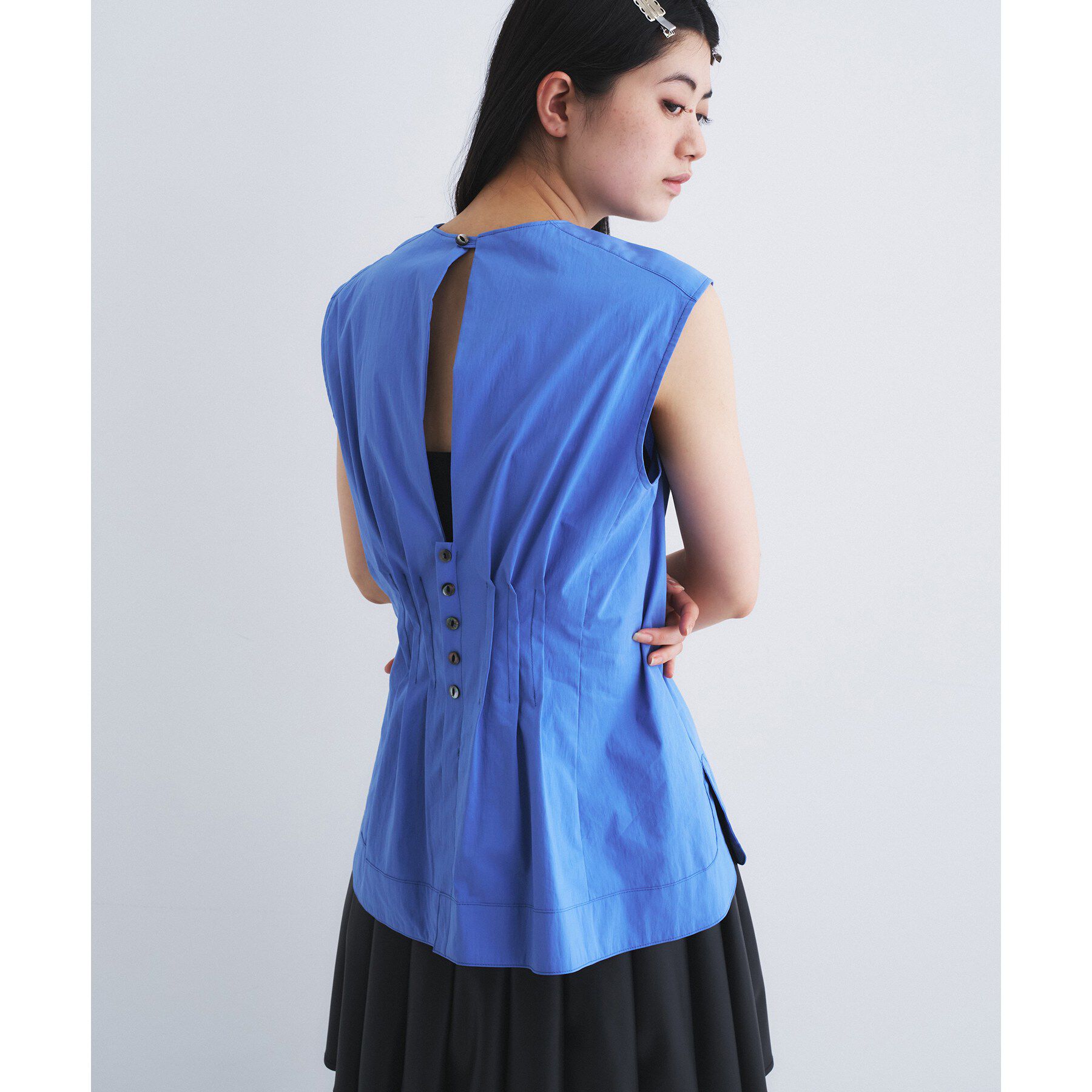 CODE A「back tack blouse」|シャツ・ブラウス|ブルー(091)