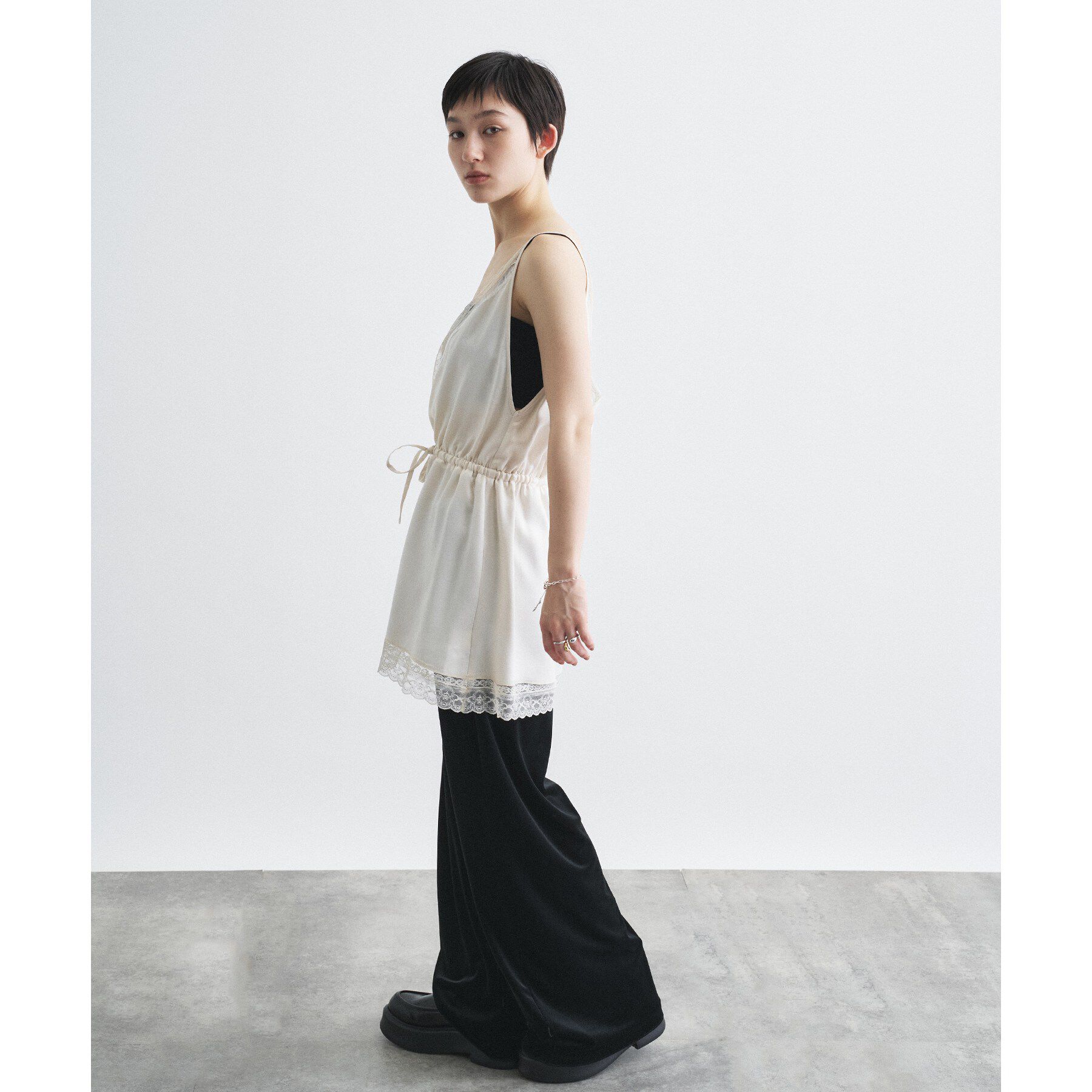 CODE A「lace trim slip dress」|キャミソール|