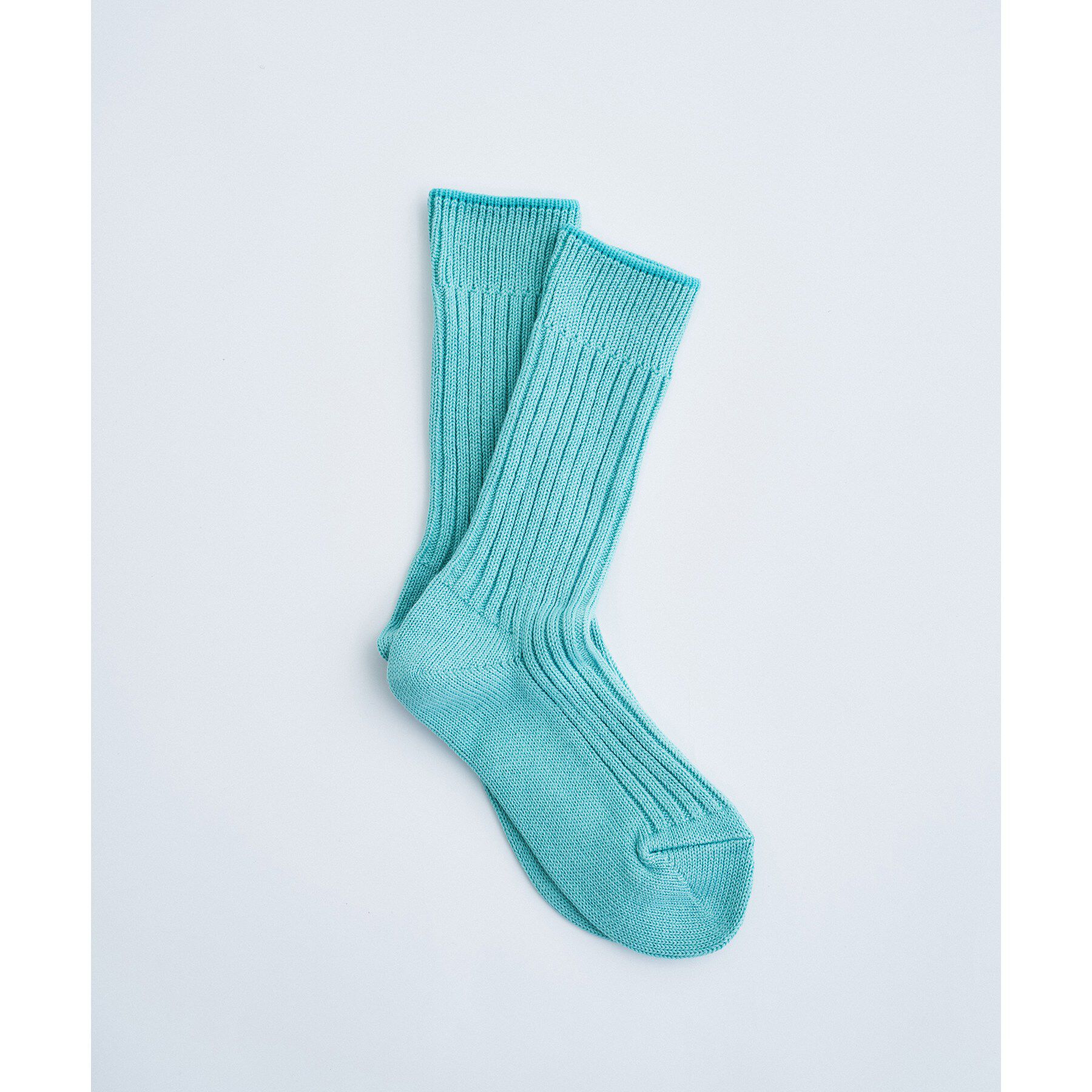 CODE A「piedi nudi｜VOLUME COTTON RIB」|ソックス|ミントグリーン(02