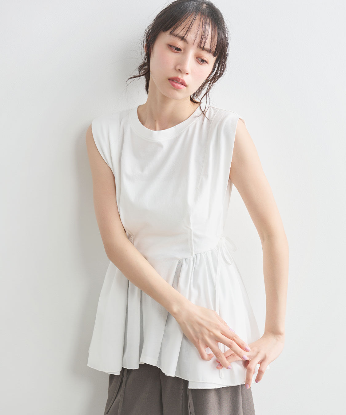 COCO DEAL「布帛ドッキングペプラムカットソー」|Tシャツ・カットソー|