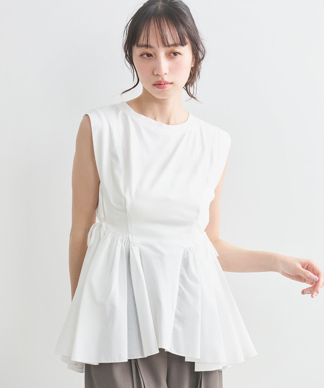 COCO DEAL「布帛ドッキングペプラムカットソー」|Tシャツ・カットソー|