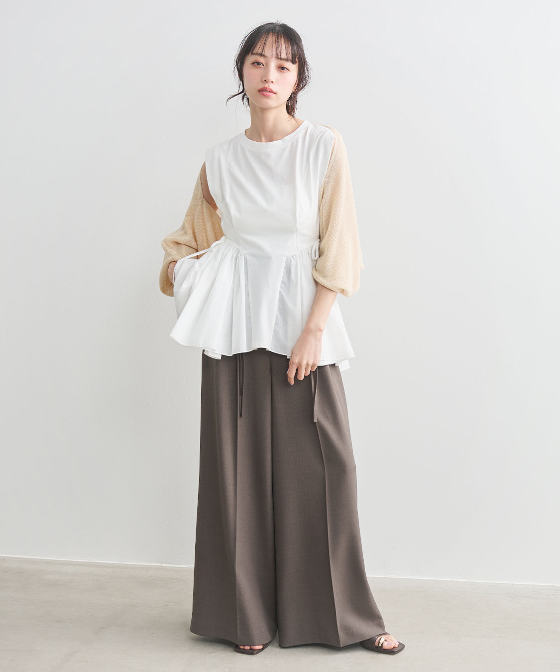 COCO DEAL「布帛ドッキングペプラムカットソー」|Tシャツ・カットソー|