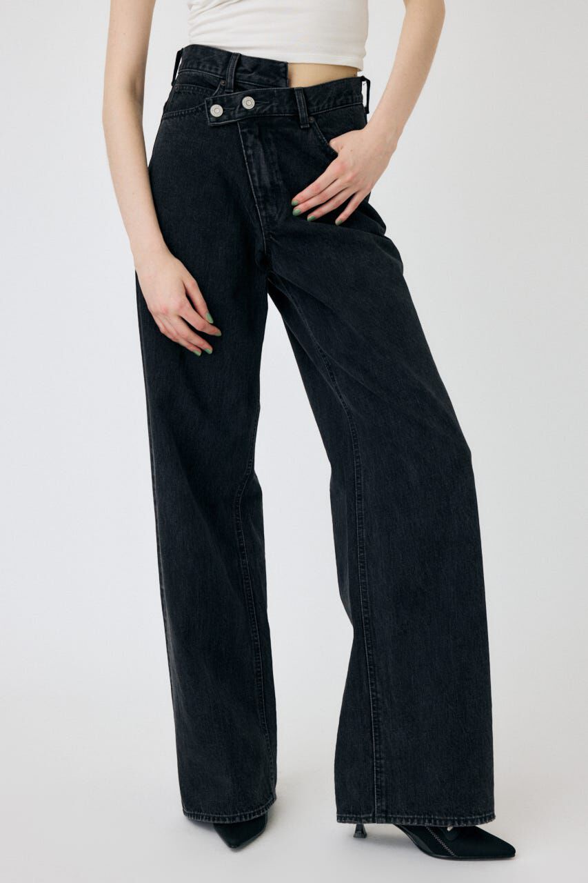 MOUSSY「CROSS WAIST WIDE STRAIGHT」|デニム|
