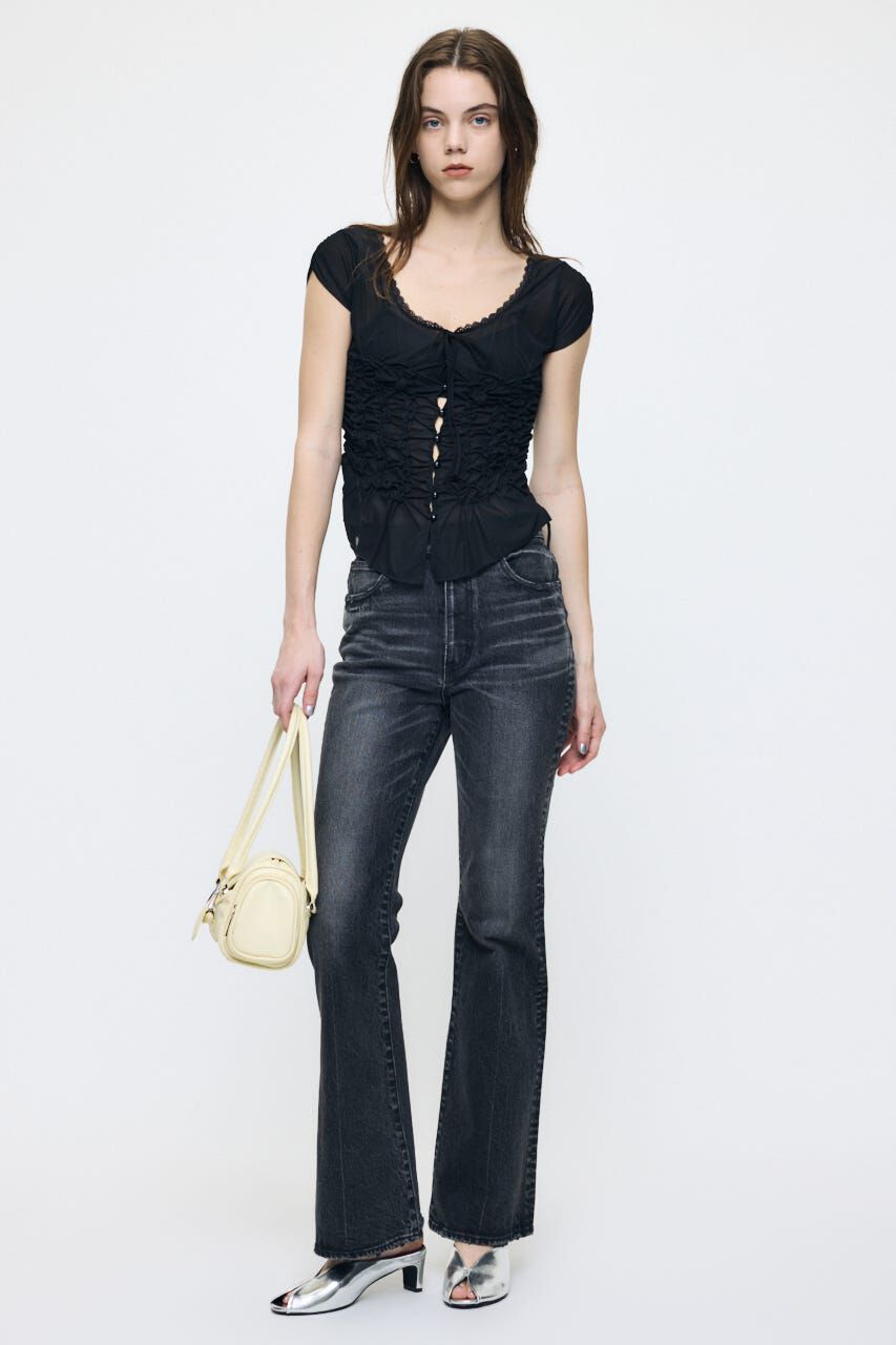 MOUSSY「MVS BLACK FLARE」|デニム|