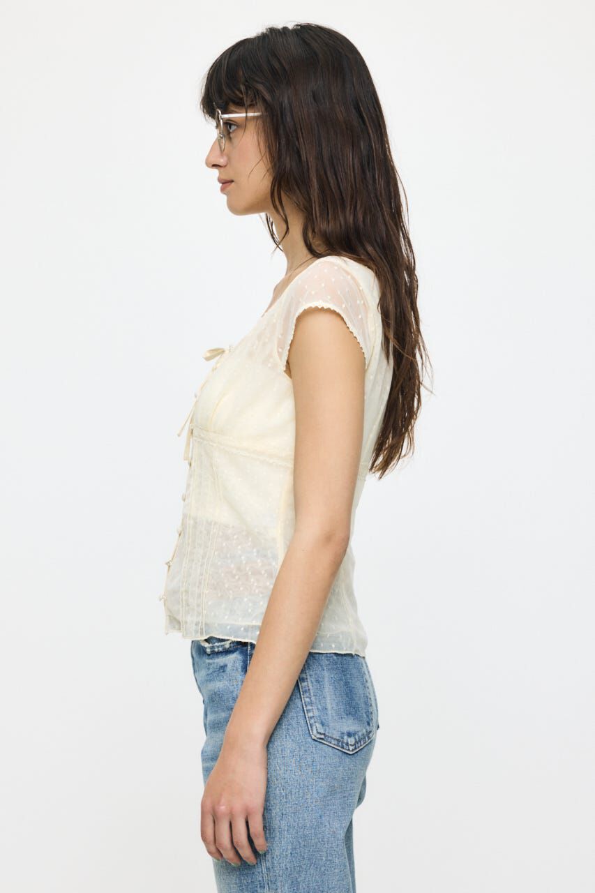 MOUSSY「TULLE PINTUCKブラウス」|シャツ・ブラウス|