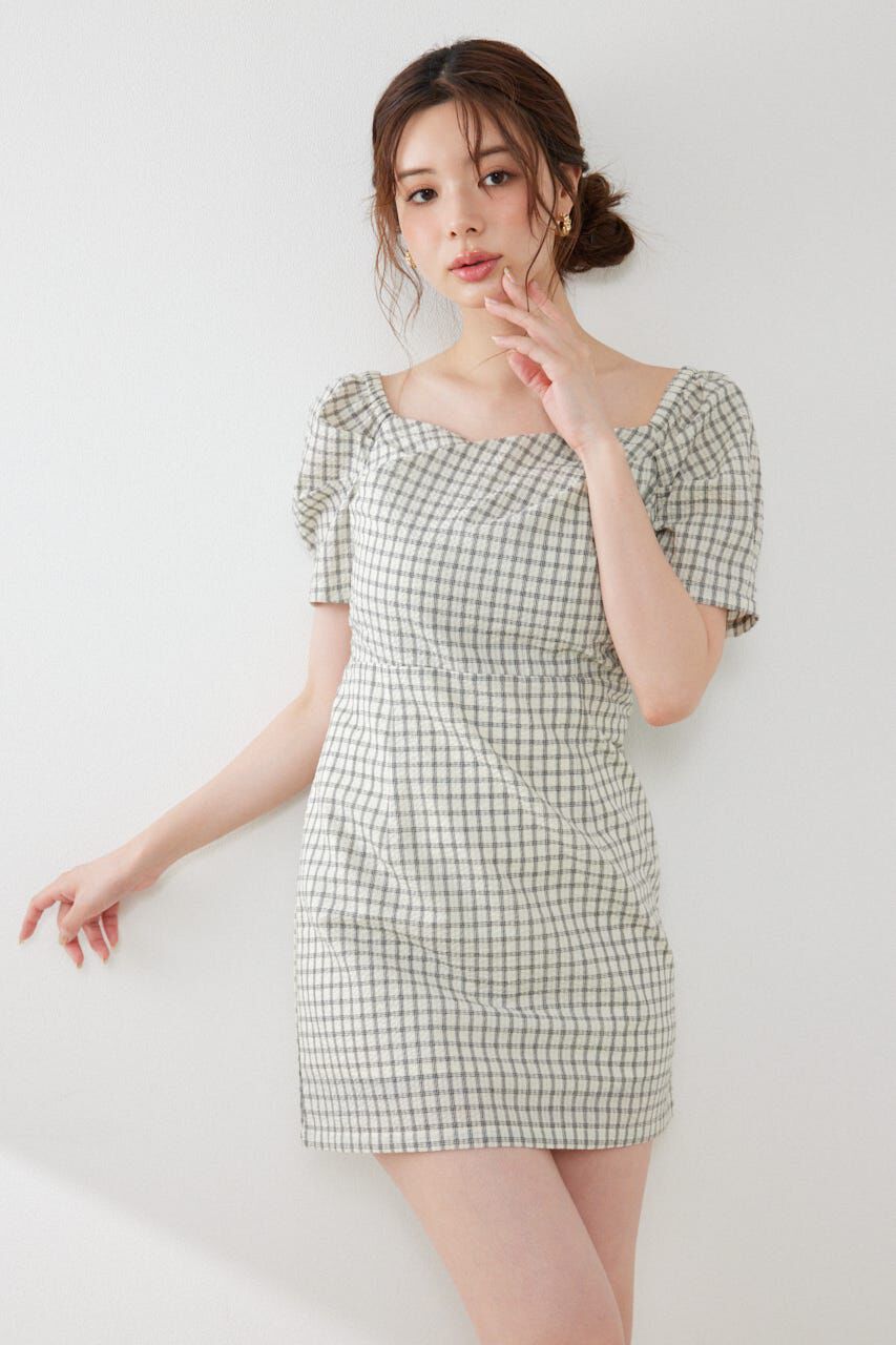 rienda「フロントカシュクール2WAYパフスリーブミニワンピース」|ワンピース|