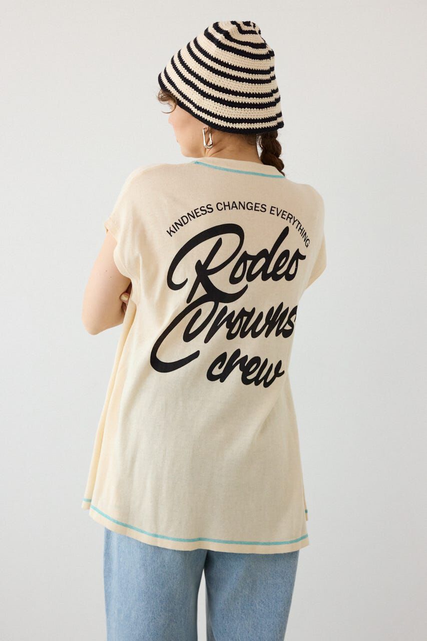 RODEO CROWNS「フレンチスリーブロゴニットトップス」|ニット・セーター|