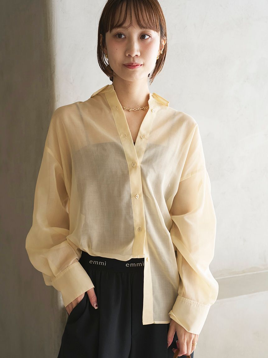 emmi atelier「シアーシャツ」|シャツ・ブラウス|YEL