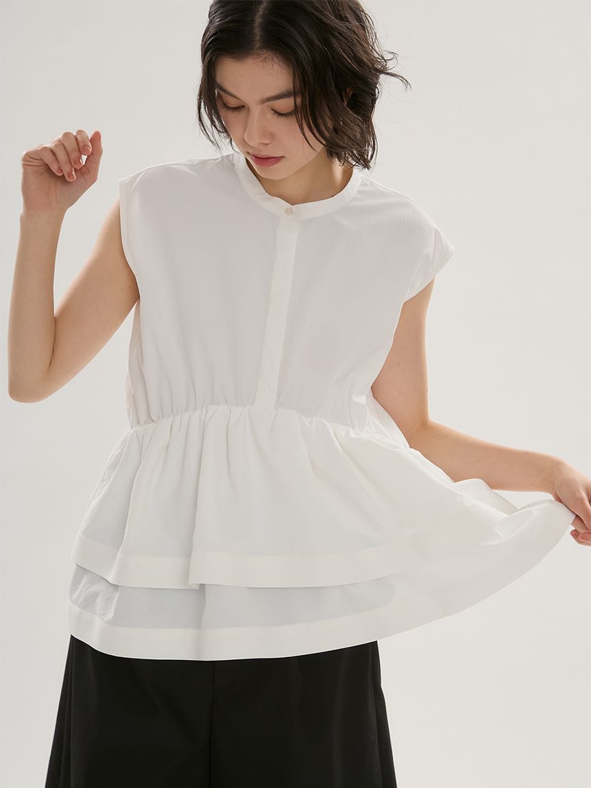 emmi atelier「ノースリーブペプラムブラウス」|シャツ・ブラウス|