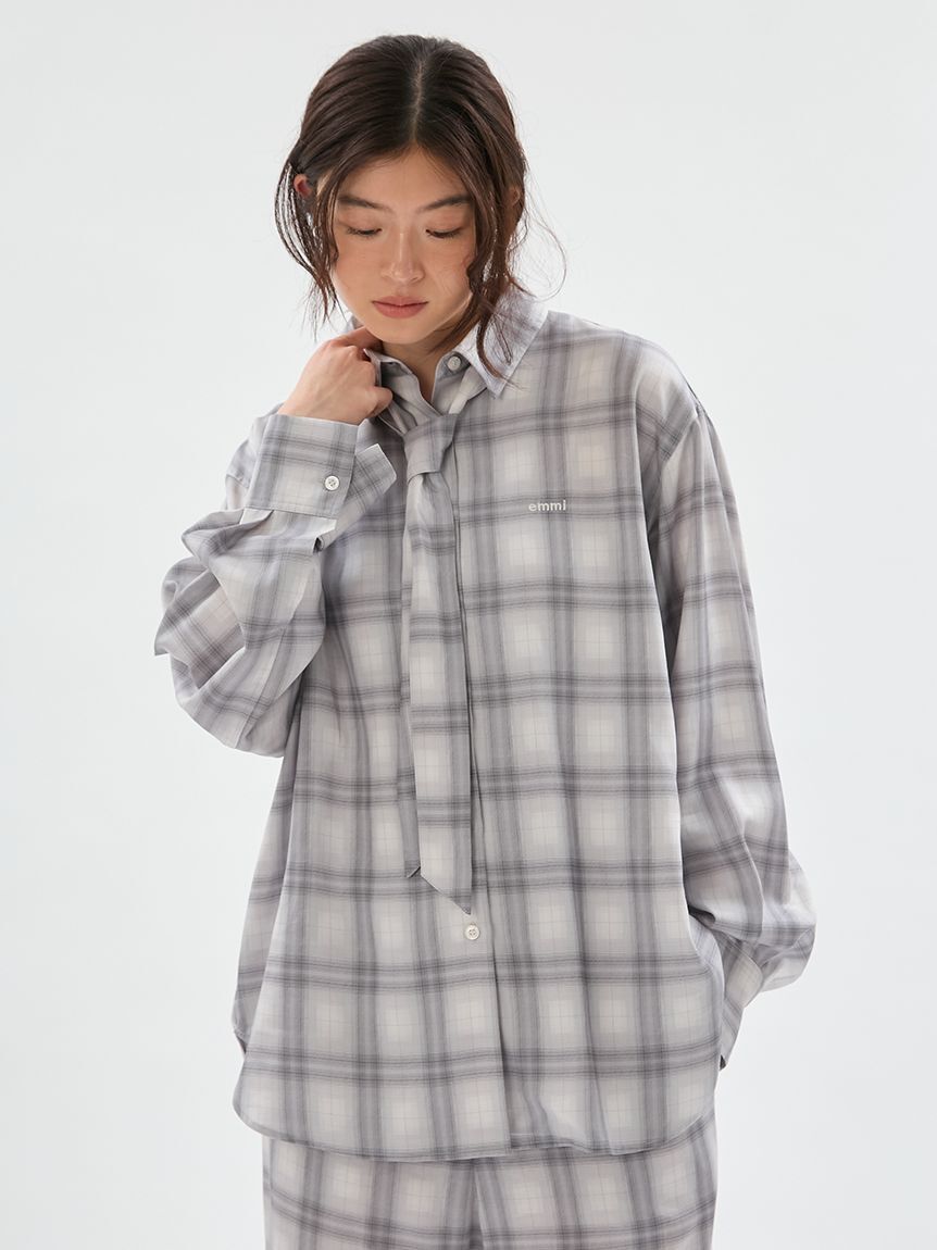 emmi atelier「マルチwayオーバーサイズチェックシャツ【セットアップ対応】」|シャツ・ブラウス|