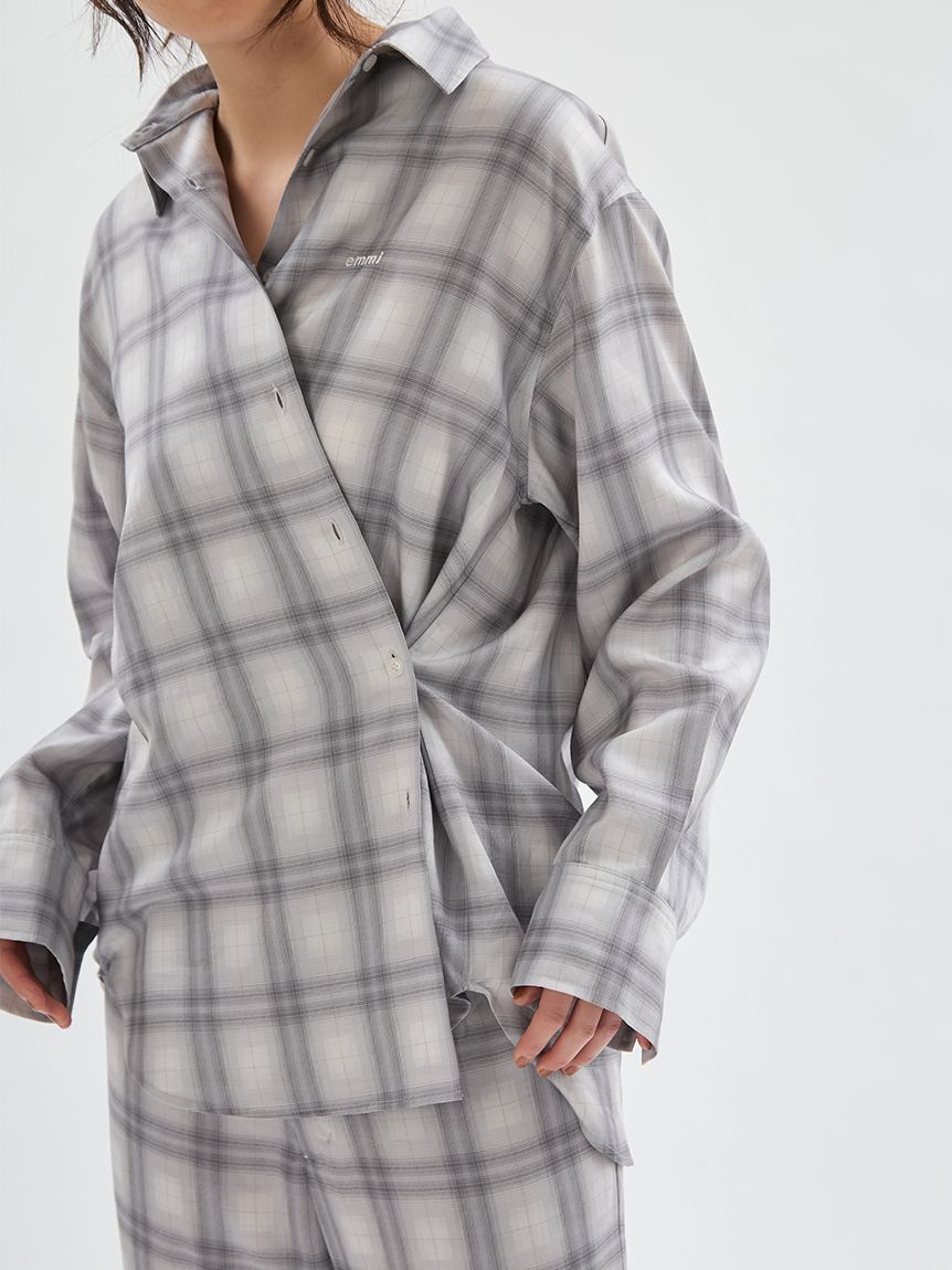emmi atelier「マルチwayオーバーサイズチェックシャツ【セットアップ対応】」|シャツ・ブラウス|