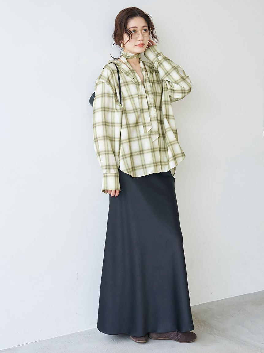 emmi atelier「マルチwayオーバーサイズチェックシャツ【セットアップ対応】」|シャツ・ブラウス|