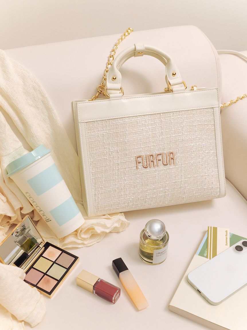 FURFUR「(Lsize) ツイードロゴトートバッグ【WEB・一部店舗限定】」|トートバッグ|