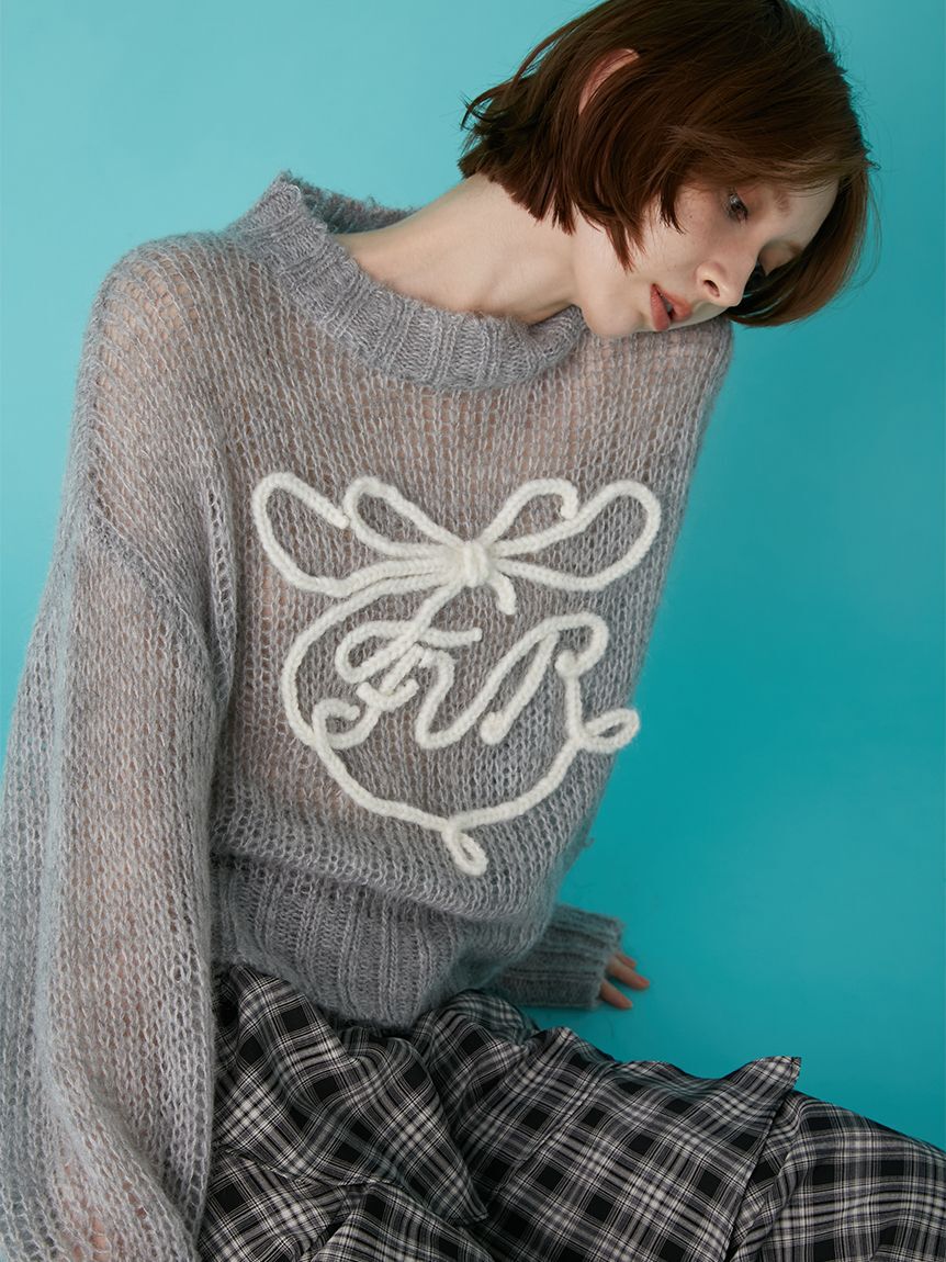 FURFUR「リボンロゴ刺繍セーター」|ニット・セーター|
