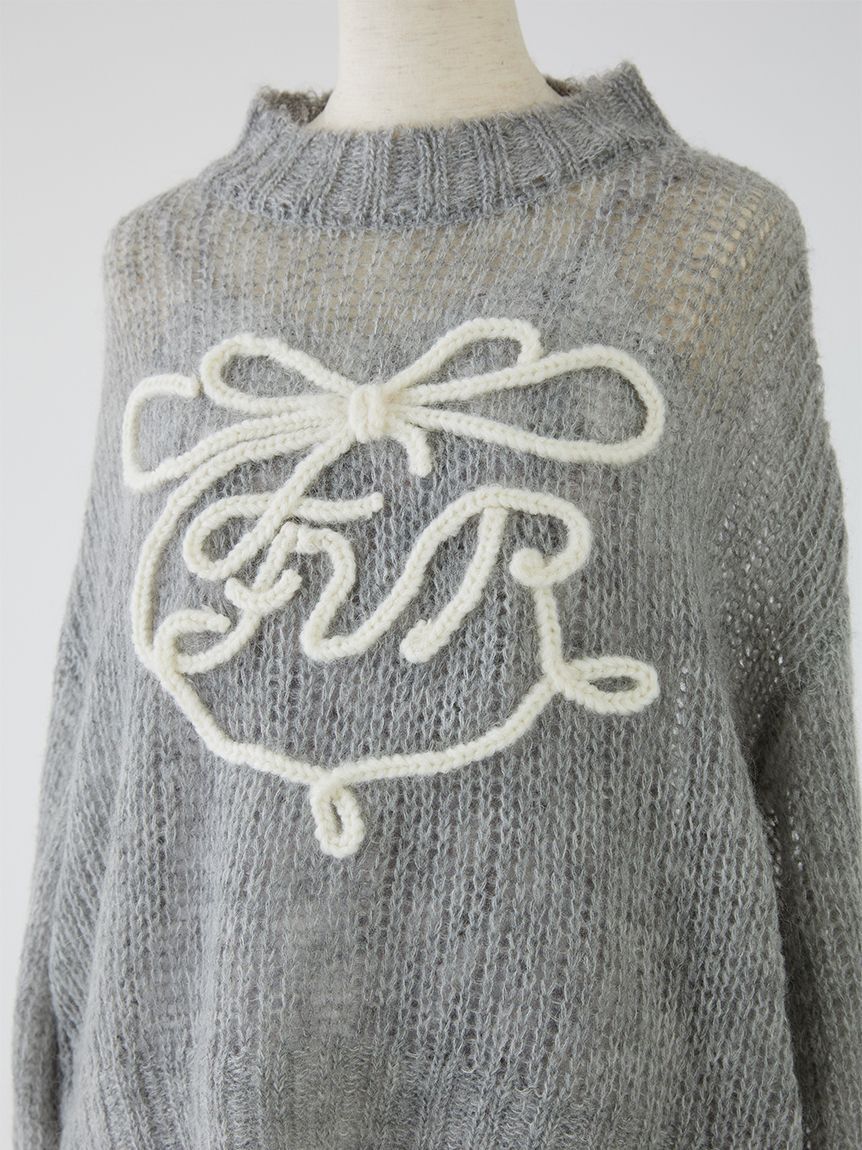FURFUR「リボンロゴ刺繍セーター」|ニット・セーター|
