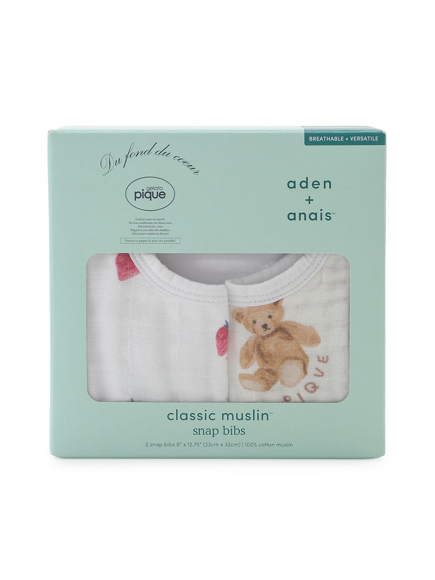 GELATO PIQUE KIDS & BABY「【aden + anais】【BABY】スナップビブ/ストロベリー・ベア/ダイナソー・ベア/2枚セット BOX付き」|その他ベビー用品|OWHT