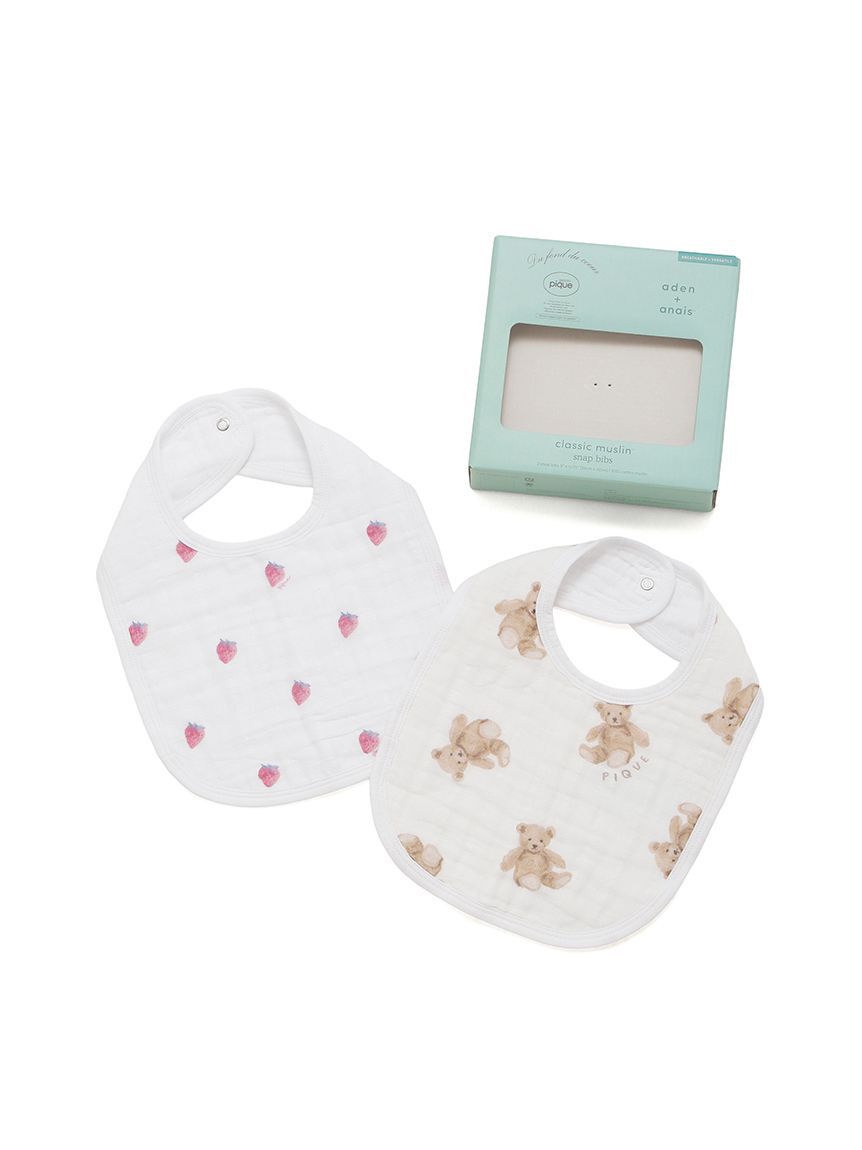 GELATO PIQUE KIDS & BABY「【aden + anais】【BABY】スナップビブ/ストロベリー・ベア/ダイナソー・ベア/2枚セット BOX付き」|その他ベビー用品|