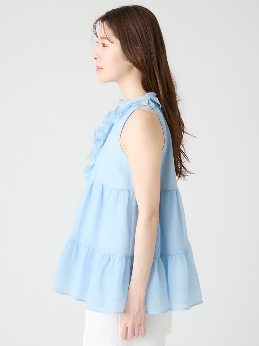 CELFORD「【WEB限定カラー】ラッフルフリルネックブラウス」|シャツ・ブラウス|