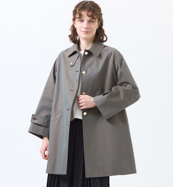 MACKINTOSH PHILOSOPHY「【WEB&一部店舗限定】【WELBURY(ウェルベリー)】シャンブレーギャバジン製」|ステンカラーコート|カーキ