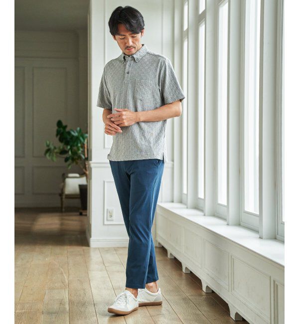 ikka「【雑誌MonoMax5月号掲載】GOKU楽パンツ EASY STRETCH 冷感アンクル「小泉孝太郎さん着用モデル」」|スラックス|