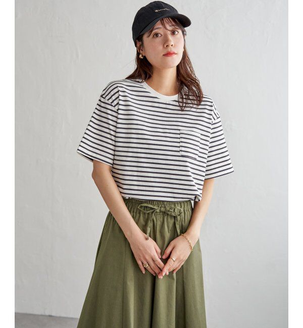 ikka「冷感コットン半袖ポケットTシャツ」|Tシャツ・カットソー|ホワイト