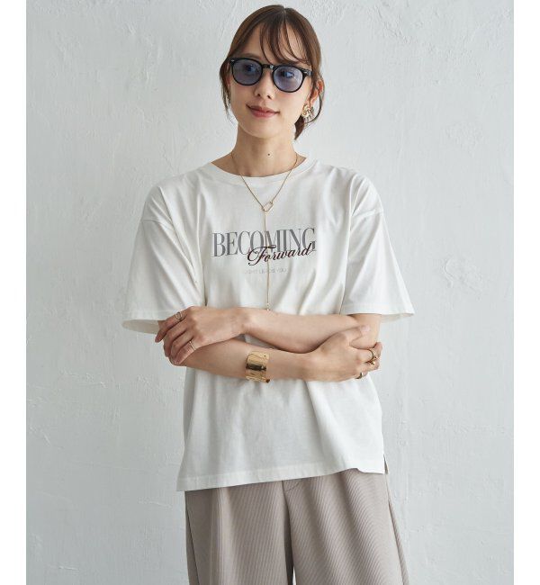 ikka「【接触冷感】ロゴフォトプリントTシャツ」|Tシャツ・カットソー|