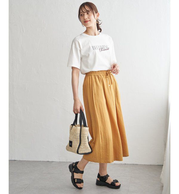 ikka「【接触冷感】ロゴフォトプリントTシャツ」|Tシャツ・カットソー|