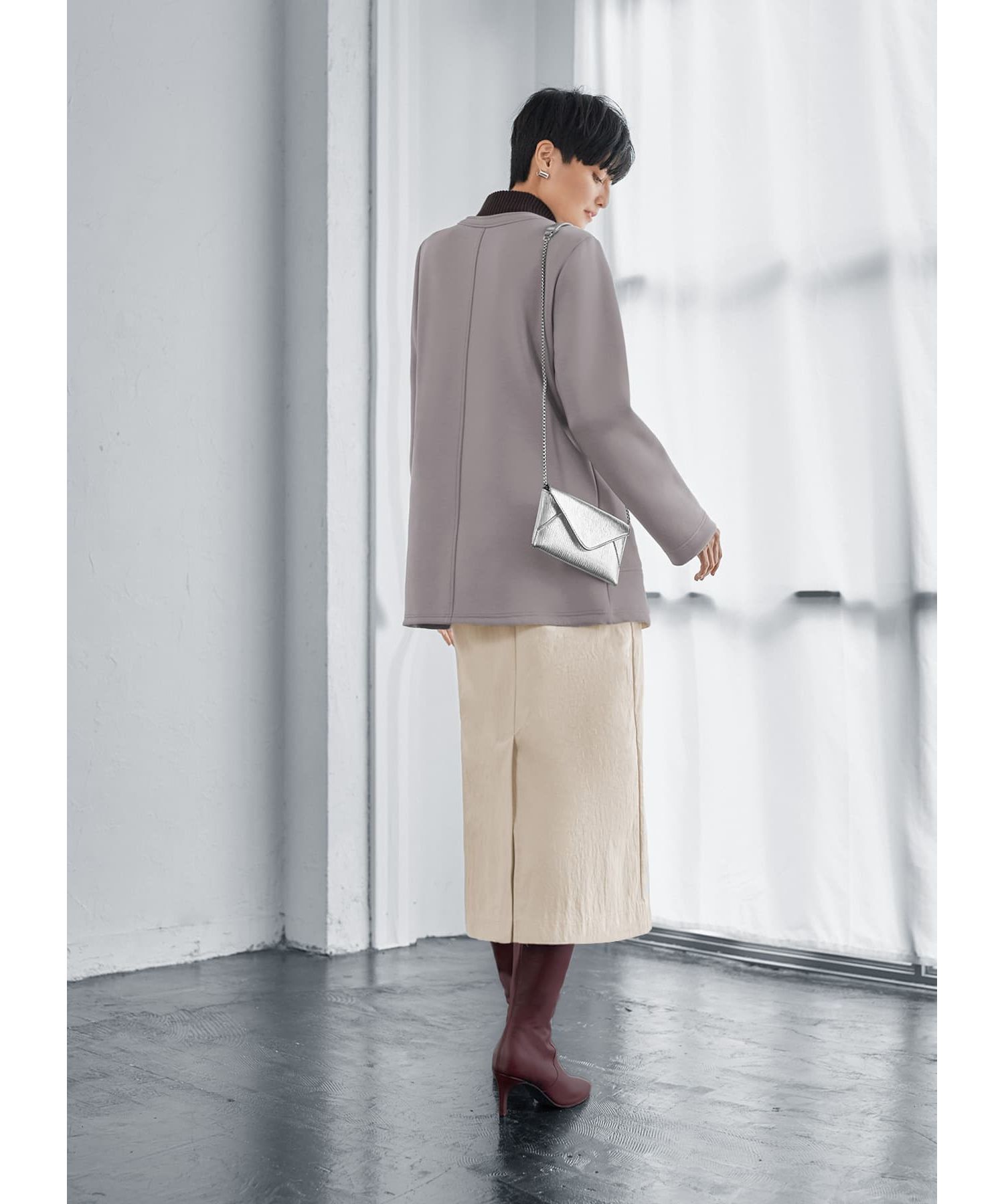 STYLE DELI「【Made in JAPAN】ダンボールスナップボタンジャケット」|ノーカラージャケット|