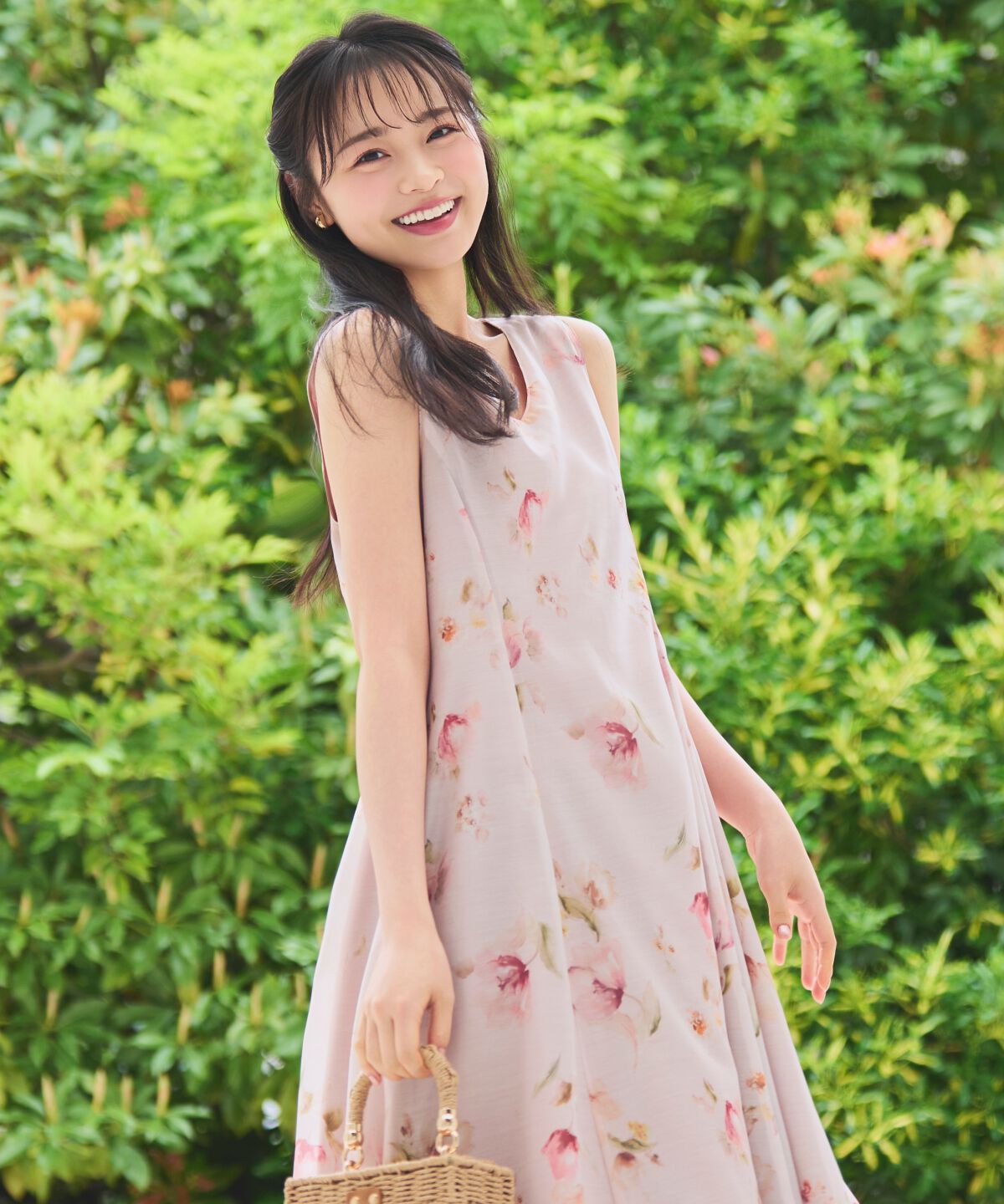 WILLSELECTION「ウォーターフラワープリントリバーシブルワンピース」|ワンピース|