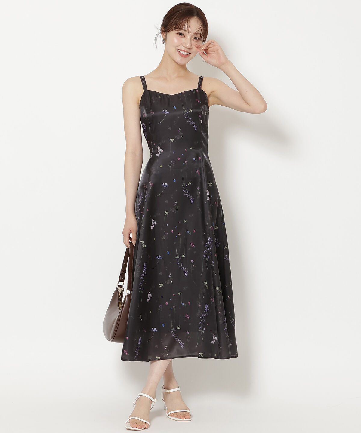 WILLSELECTION「シアーボタニカルキャミワンピース」|ワンピース|黒系花柄