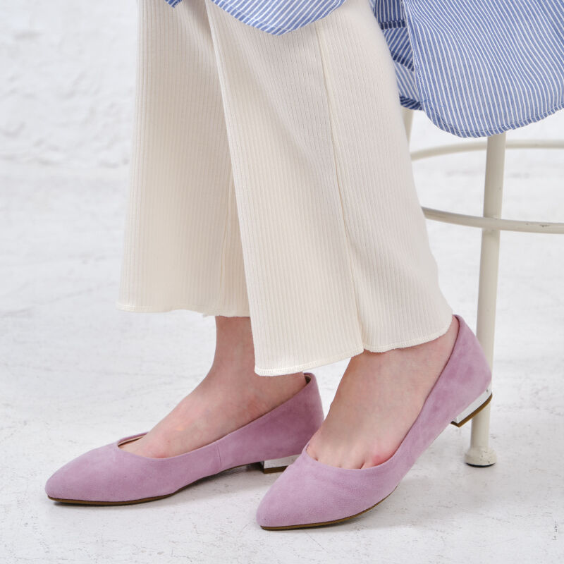 ORiental TRaffic「【アウトレット価格】本革スエードフラットパンプス/R-6002」|パンプス|PURPLE