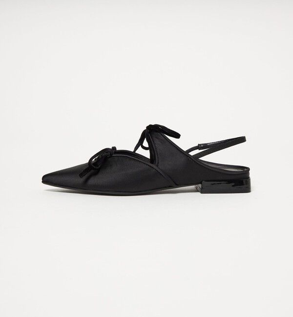 SY UNITED ARROWS「＜SY＞ポインテッド リボン バックベルト フラット15&uarr;」|パンプス|BLACK