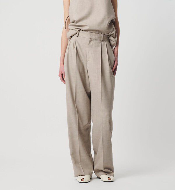 AEWEN MATOPH「＜AEWEN MATOPH＞ダブルタックワイドパンツ」|チノ|BEIGE