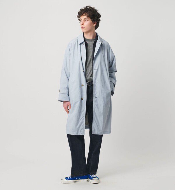 UNITED ARROWS「ナイロン/タフタ ウィンドウ マック コート 撥水」|ステンカラーコート|LT.BLUE