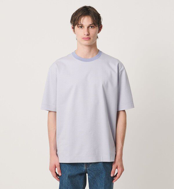 UNITED ARROWS「ポンチボーダー Tシャツ デオドラント 抗菌防臭 接触冷感」|Tシャツ・カットソー|