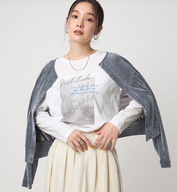 UNITED ARROWS green label relaxing「【WEB限定】＜at ease＞フォトプリント ロングスリーブ Tシャツ」|Tシャツ・カットソー|