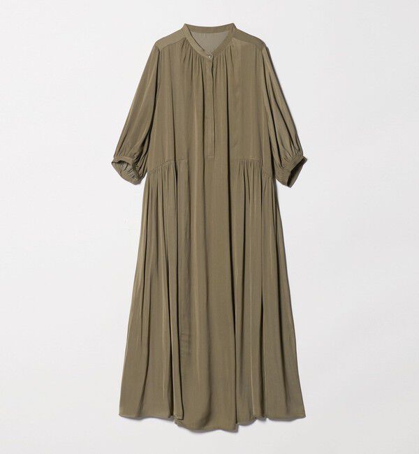 UNITED ARROWS green label relaxing「サテン ギャザー ショートスリーブ ワンピース 2」|ワンピース|
