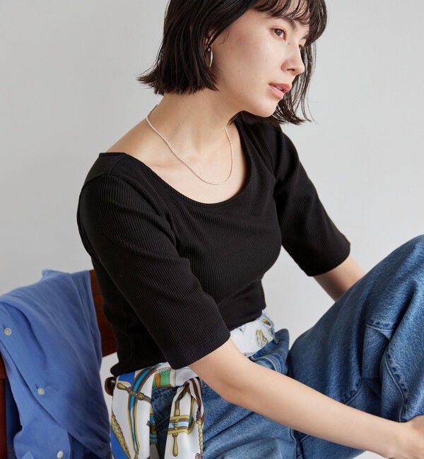 UNITED ARROWS green label relaxing「カップデザインネックTシャツ / カップインナー」|Tシャツ・カットソー|