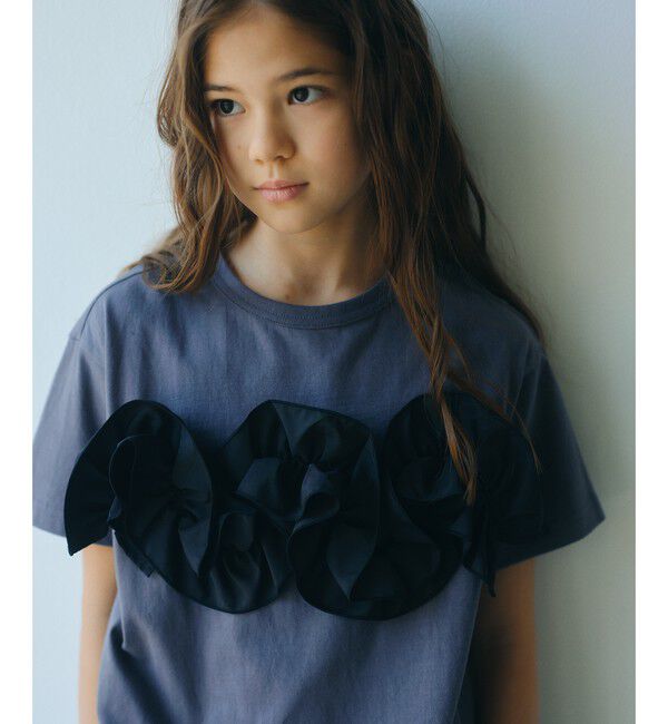 UNITED ARROWS green label relaxing「【スタメンシリーズ】フリル Tシャツ / キッズ  100cm-160cm」|Tシャツ・カットソー|DK.GRAY