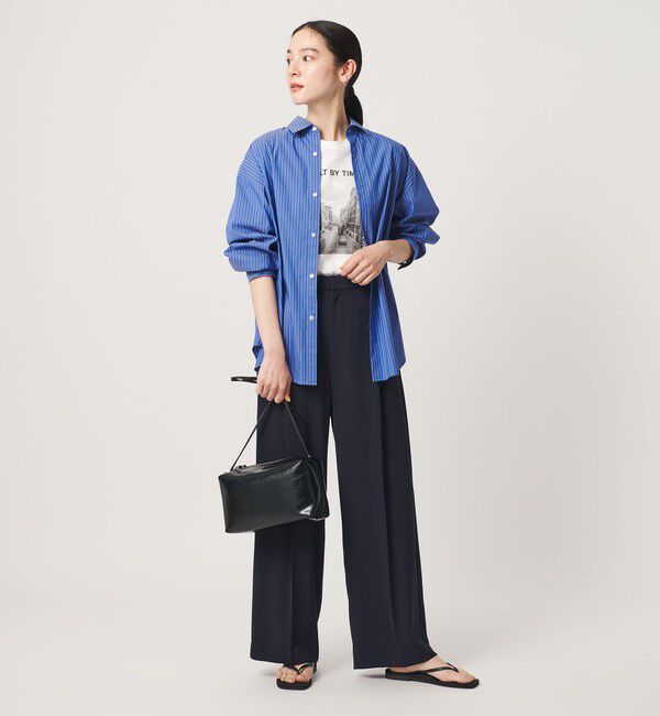 BEAUTY&YOUTH UNITED ARROWS「【WEB限定 Wardrobe DAILY MINIMAL】ダブルクロス タックワイドストレートパンツ ウォッシャブル」|スラックス|NAVY