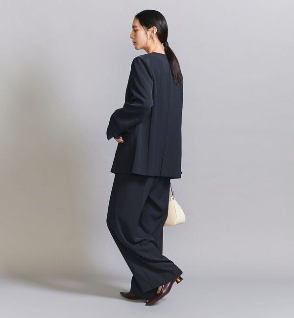 BEAUTY&YOUTH UNITED ARROWS「【WEB限定 Wardrobe DAILY MINIMAL】ダブルクロス タックワイドストレートパンツ ウォッシャブル」|スラックス|