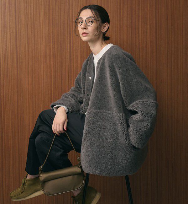 BEAUTY&YOUTH UNITED ARROWS「【WEB限定】ボア&times;フェイクムートン リバーシブルジャケット 」|その他|DK.GRAY