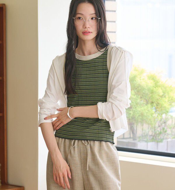 BEAUTY&YOUTH UNITED ARROWS「【WEB限定 Wardrobe DAILY MINIMAL】フードジップパーカー UVカット 接触冷感 ウォッシャブル」|パーカー|