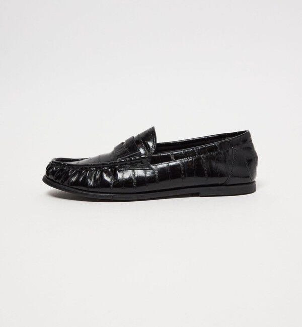 BEAUTY&YOUTH UNITED ARROWS「レザーライク エンボス ギャザー ローファー」|ローファー|