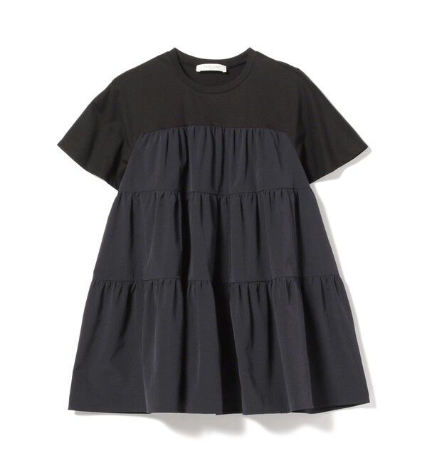 Demi-Luxe BEAMS 「【UVカット】コンビ ティアード プルオーバー」|シャツ・ブラウス|