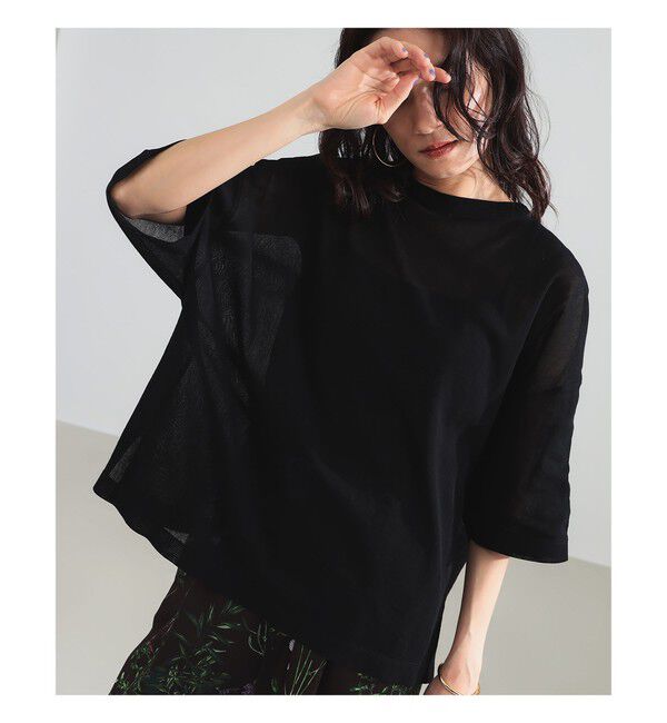 Demi-Luxe BEAMS 「コットン チュール オーバー Tシャツ」|Tシャツ・カットソー|