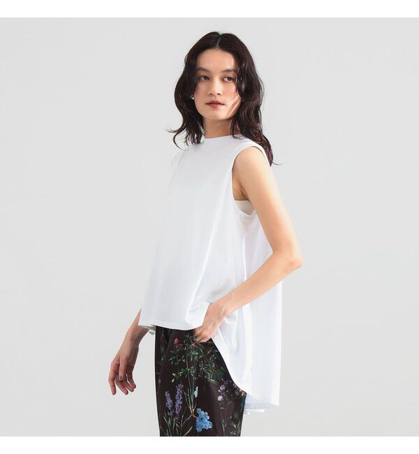 Demi-Luxe BEAMS 「【接触冷感・UVカット】コットン バックフレア ノースリーブ プルオーバー」|Tシャツ・カットソー|