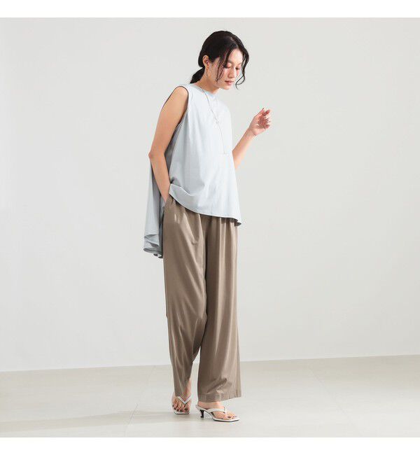 Demi-Luxe BEAMS 「【接触冷感・UVカット】コットン バックフレア ノースリーブ プルオーバー」|Tシャツ・カットソー|