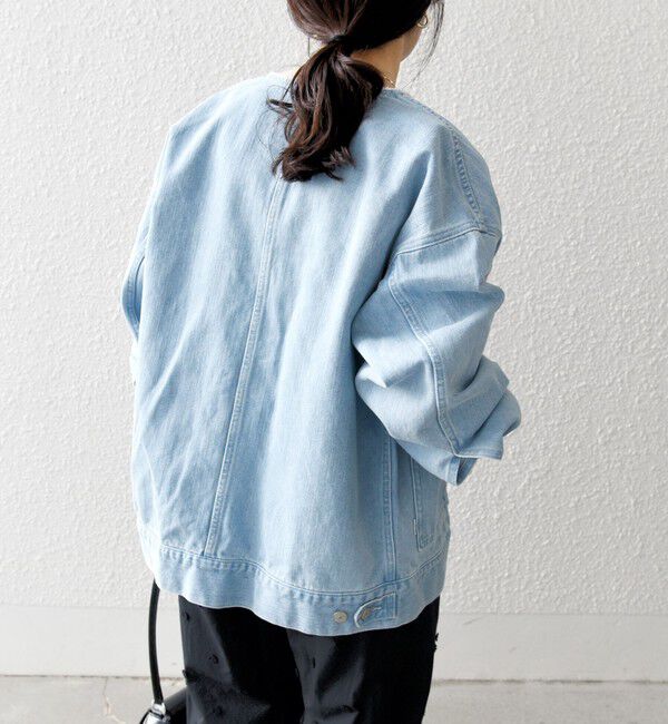 SHIPS any「《一部予約》SHIPS any: ノーカラー デニム ブルゾン［SHIPS any DENIM］」|デニムジャケット|